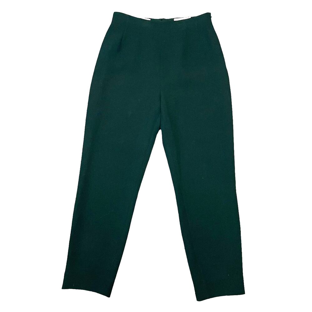 Vintage Escada Wool Pants Trousers Tapered Forest Green Knit Germany Size EU 40